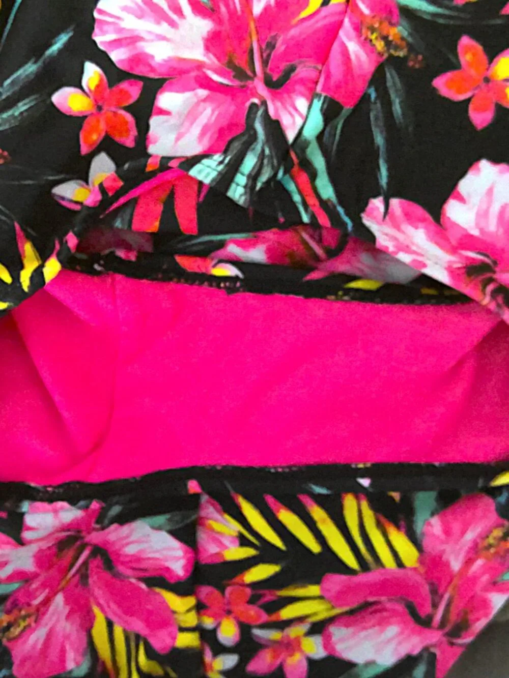 New Hurley Girl's Swimsuit Bright Floral One Piece Bathing Suit Lined 10/12 yrs